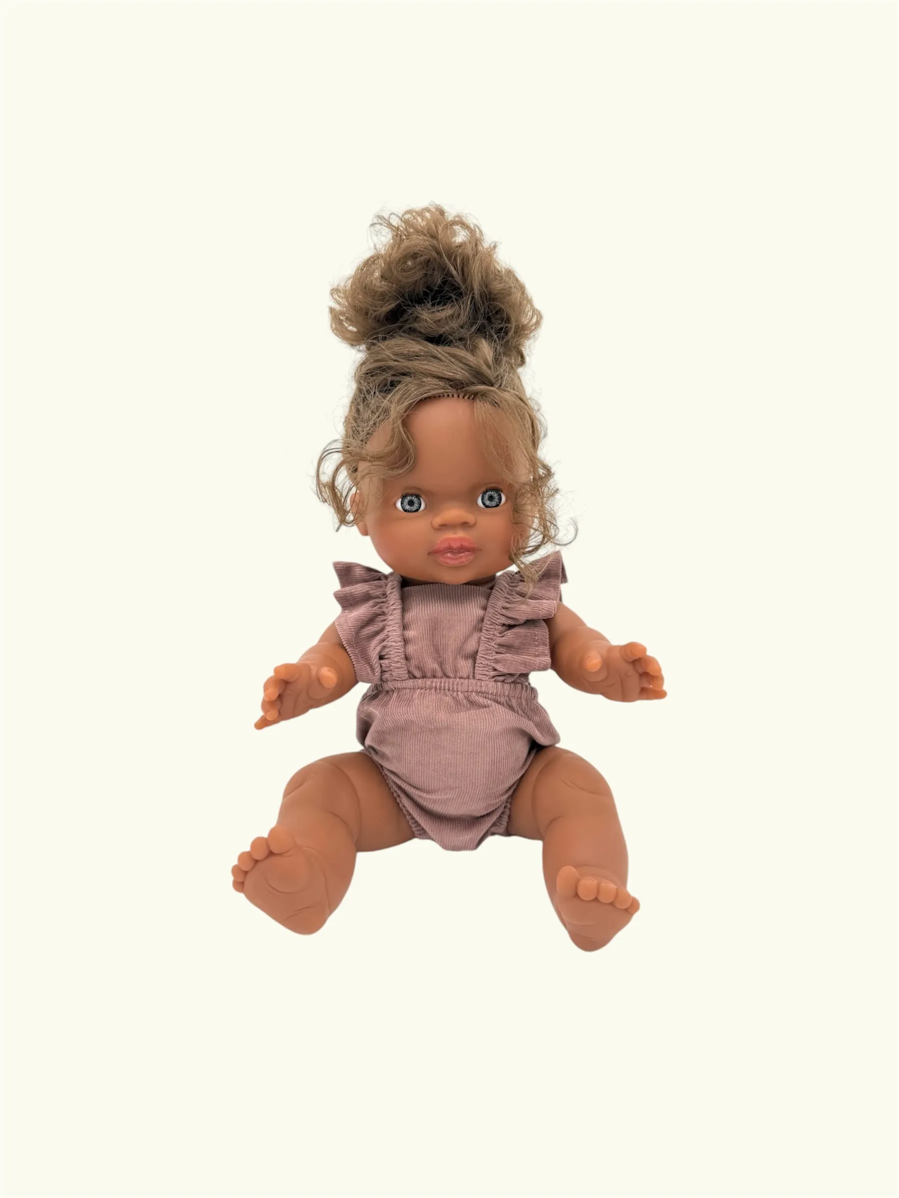 Minikane Doll Clothes | Doll Retro Romper - Chestnut