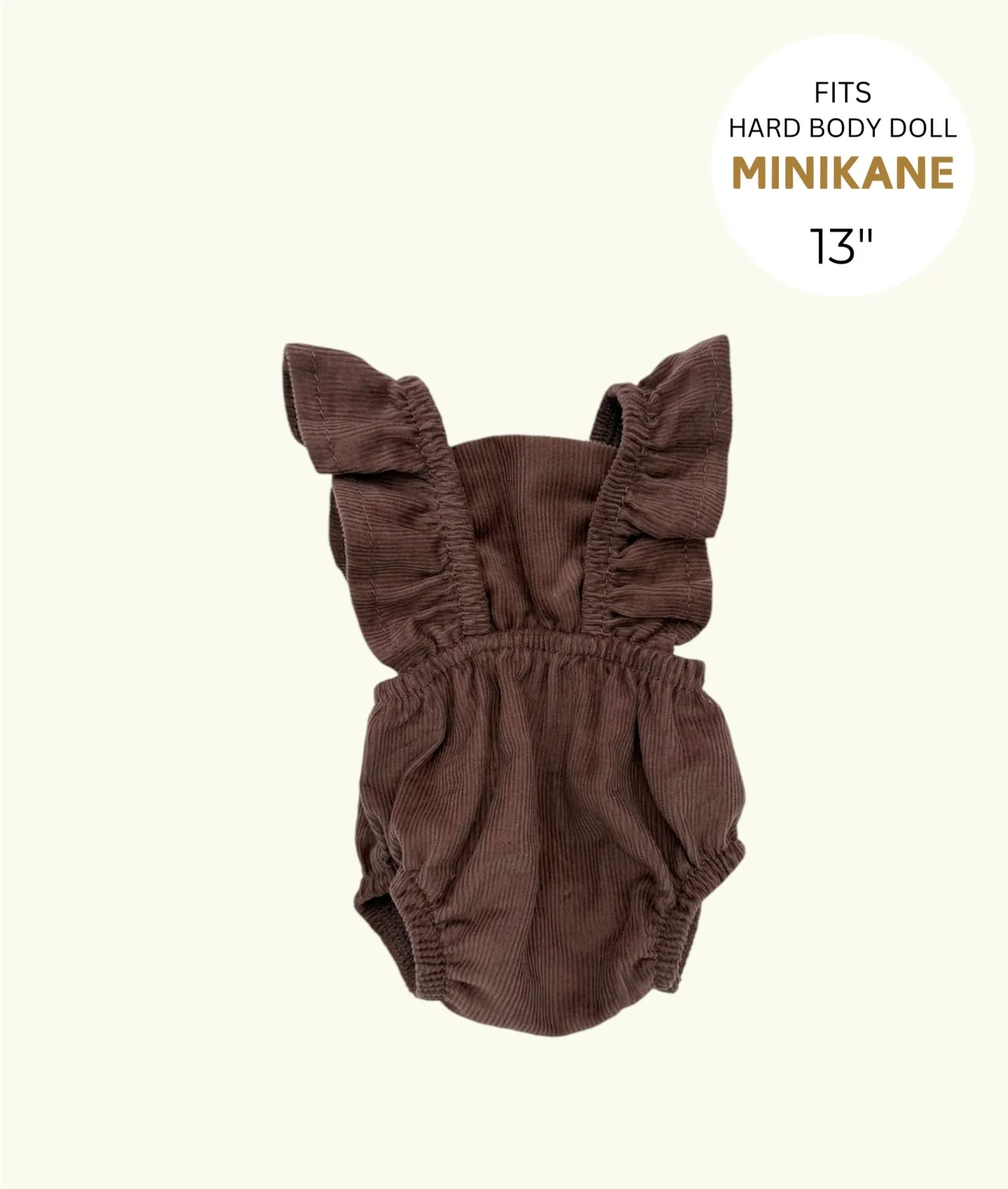 Minikane Doll Clothes | Doll Retro Romper - Chestnut