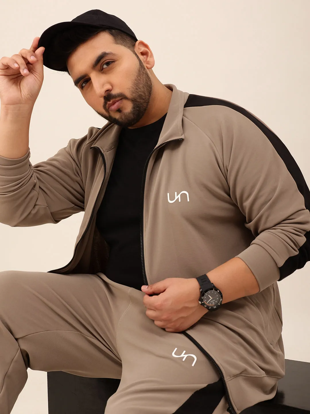 Mink Colour Block Ultra Soft Plus Size Tracksuit