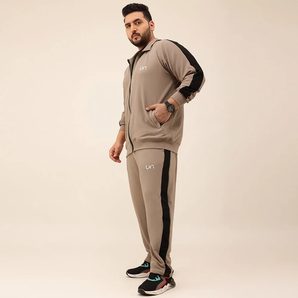 Mink Colour Block Ultra Soft Plus Size Tracksuit