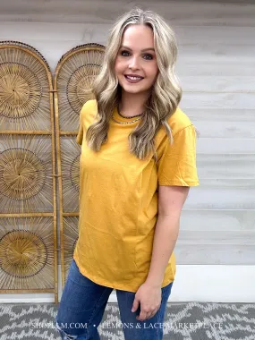 Mustard Better Than Basic Boyfriend Tee Round Neck