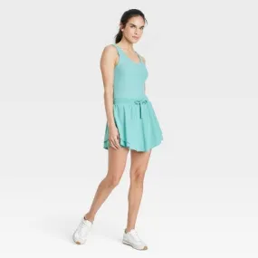 New - Women's Tank Active Romper - JoyLab Aqua Blue M