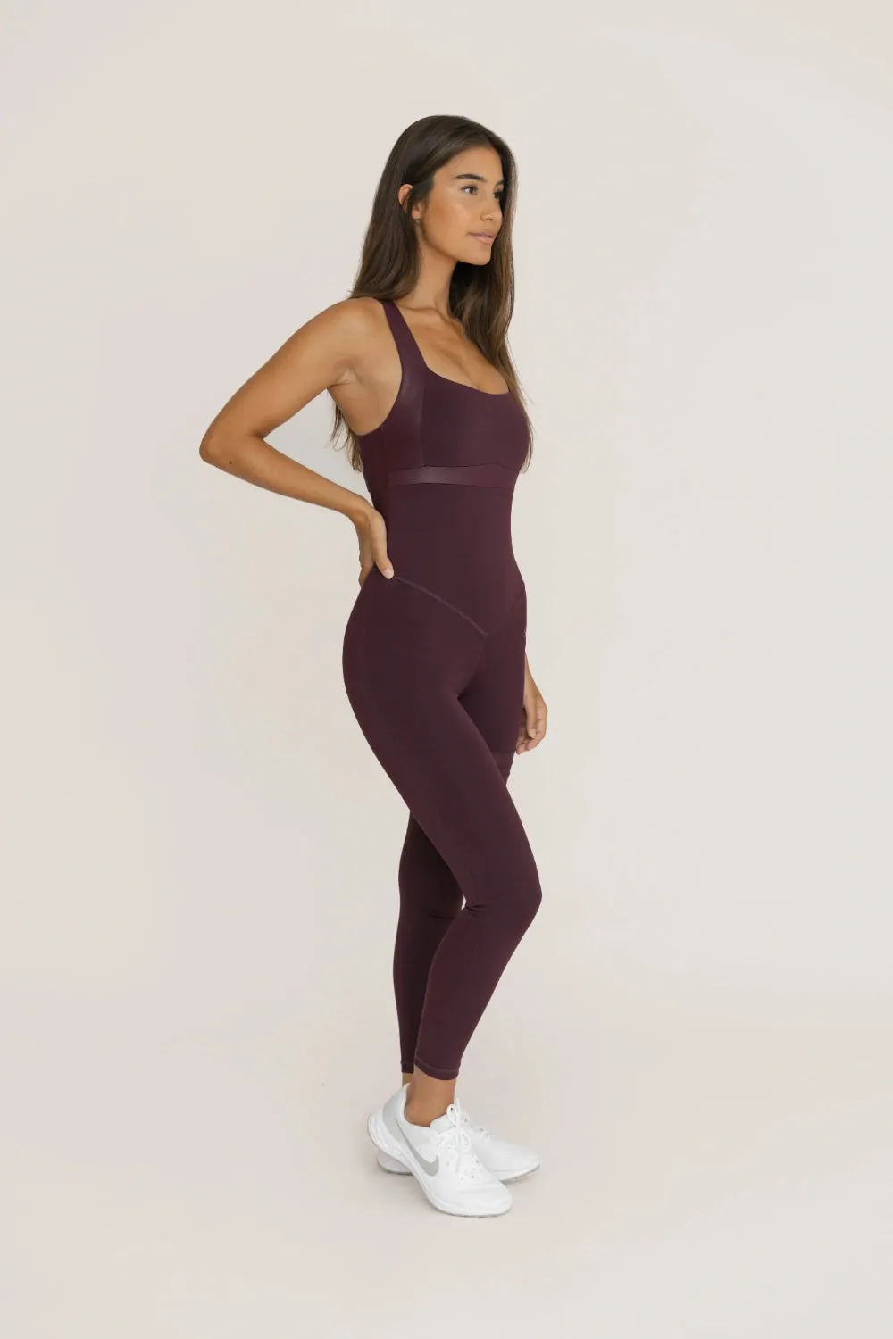 Nicole Burgundy Purple Jumpsuit