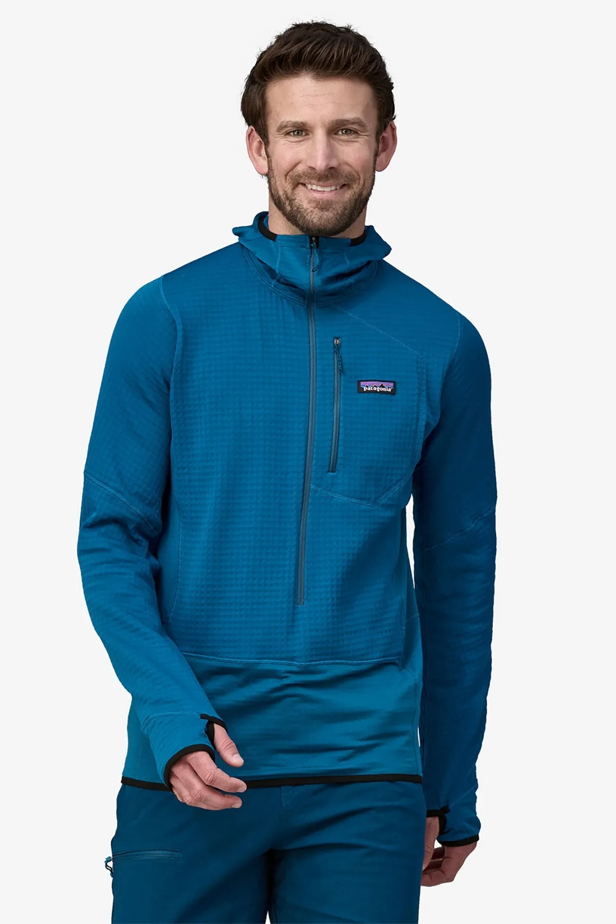 Patagonia Mens R1 Pullover Custom Hoodies, Endless Blue