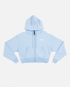 Patta Femme Basic Crop Zip Up Hooded Sweater (Blue Bell)