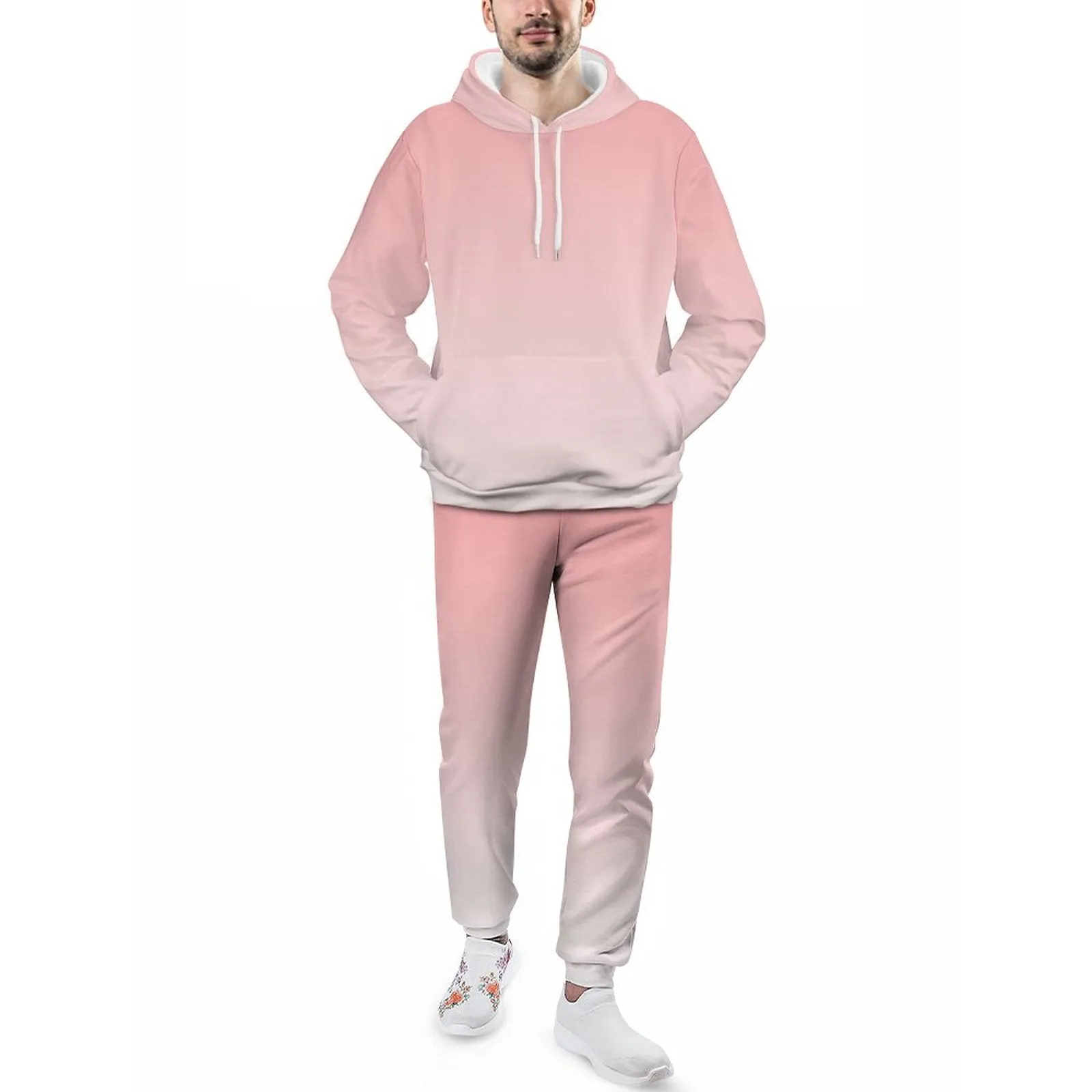 Personalize This Hoodie & Joggers Set-S to 5XL-Pink