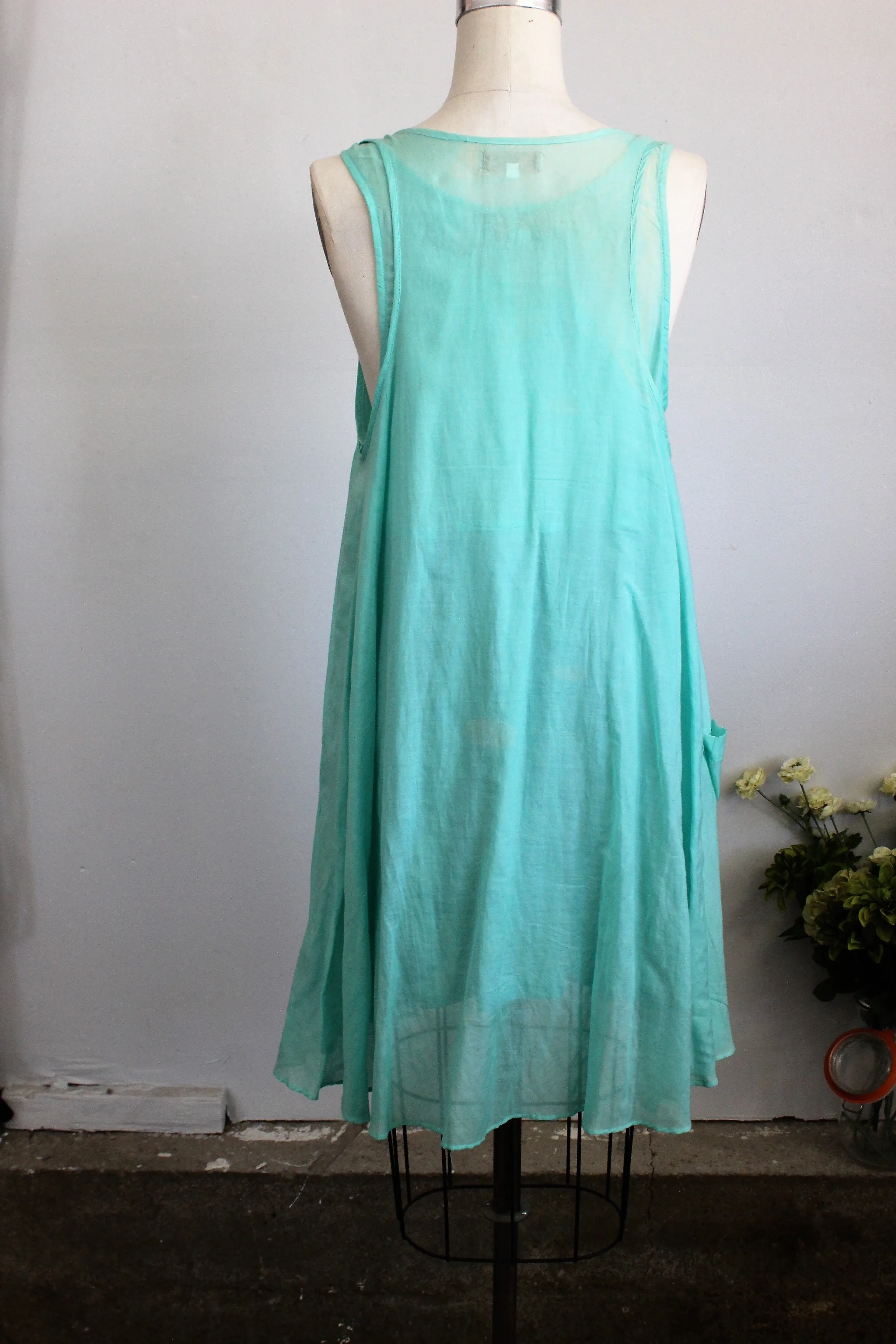 Piko 1988 Anthropologie Seafoam Green Babydoll Dress, Size Medium