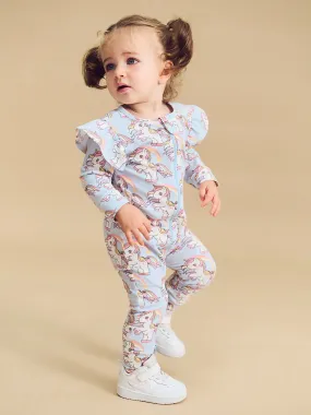 Rainbow unicorn frill romper