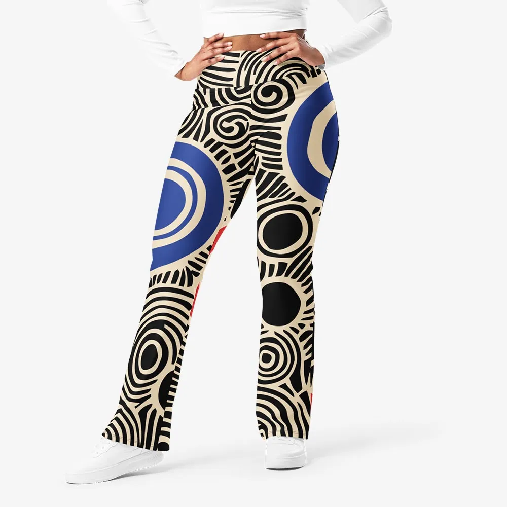 Recycled Flare leggings "Vertigo" Black/Blue/Red