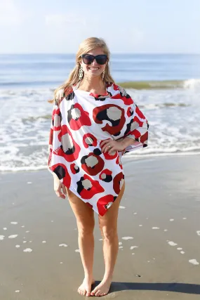 Red Gameday Cheetah Poncho