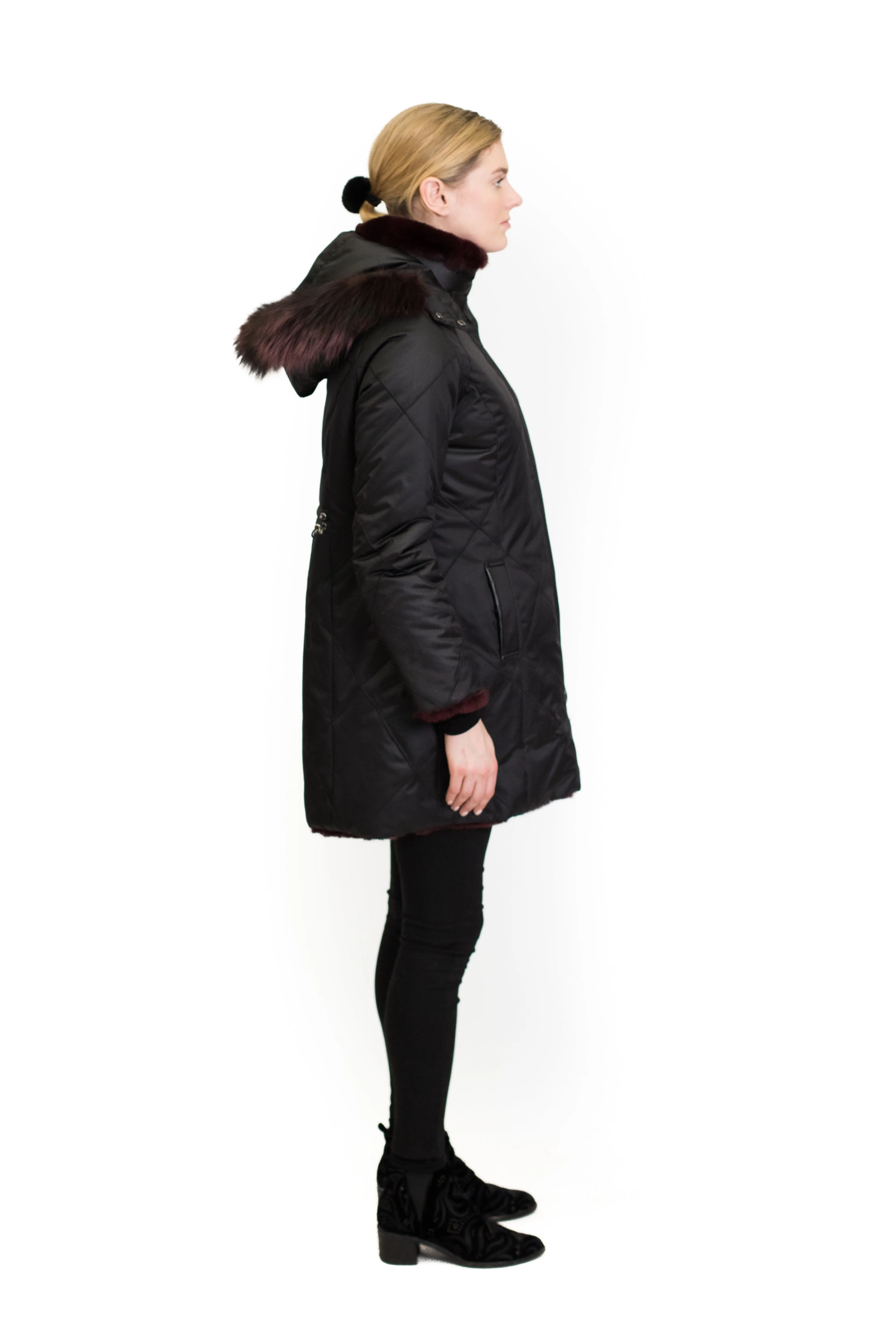 Reversible Layered Rex Rabbit Coat