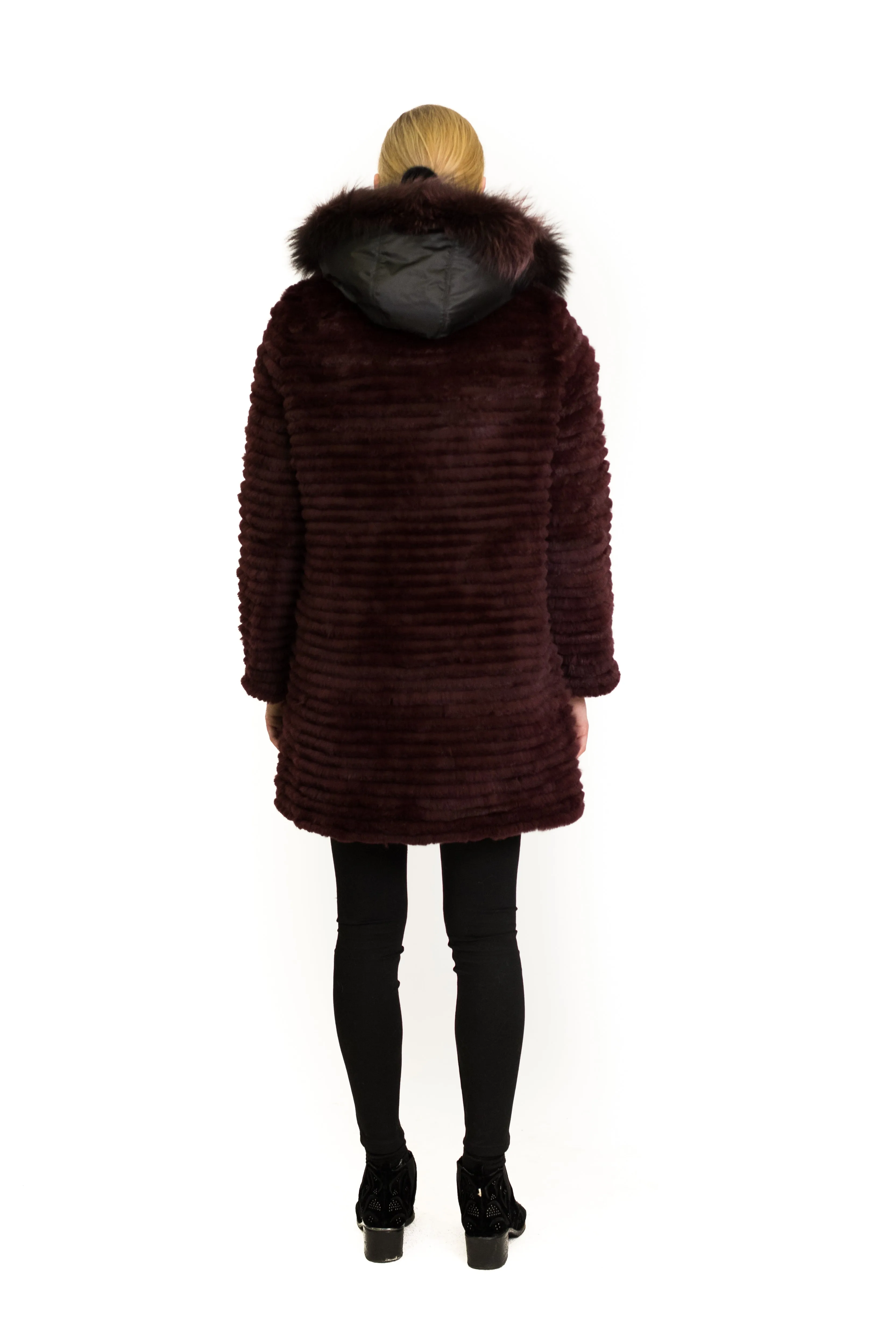 Reversible Layered Rex Rabbit Coat