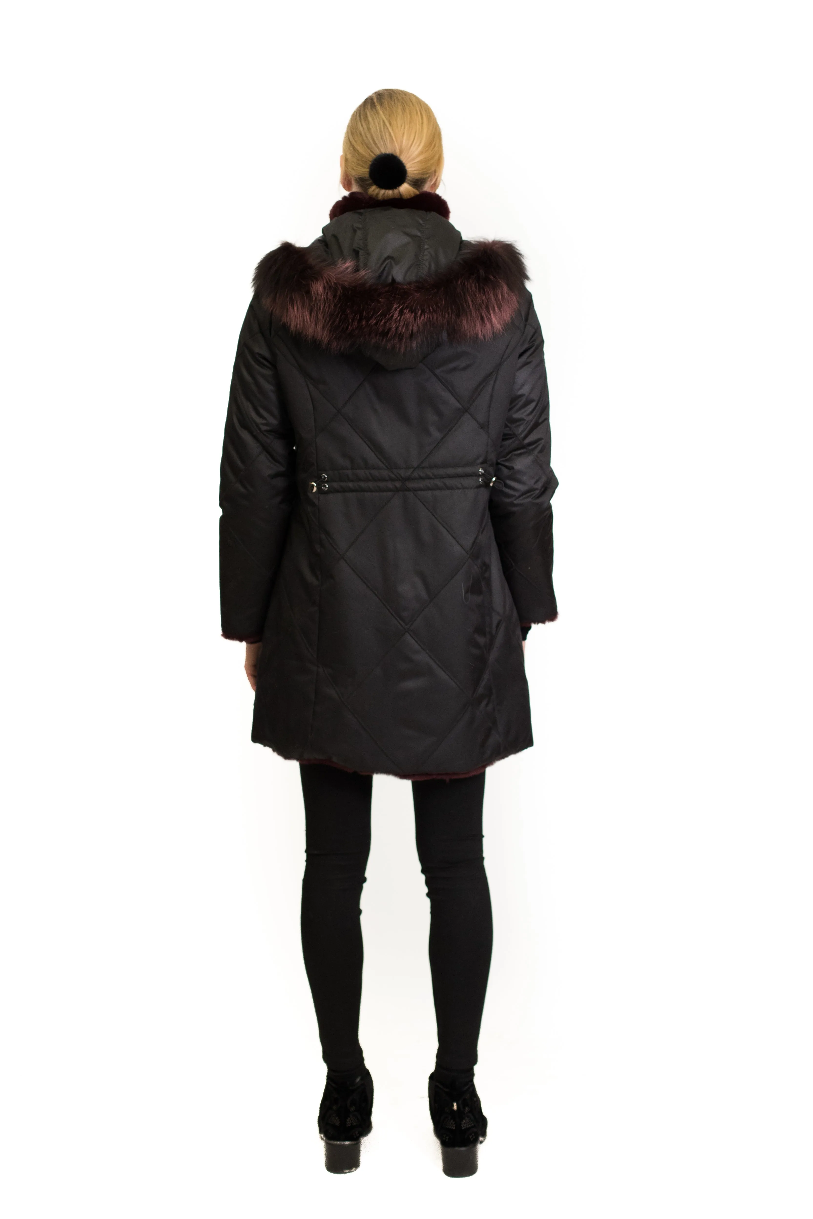 Reversible Layered Rex Rabbit Coat