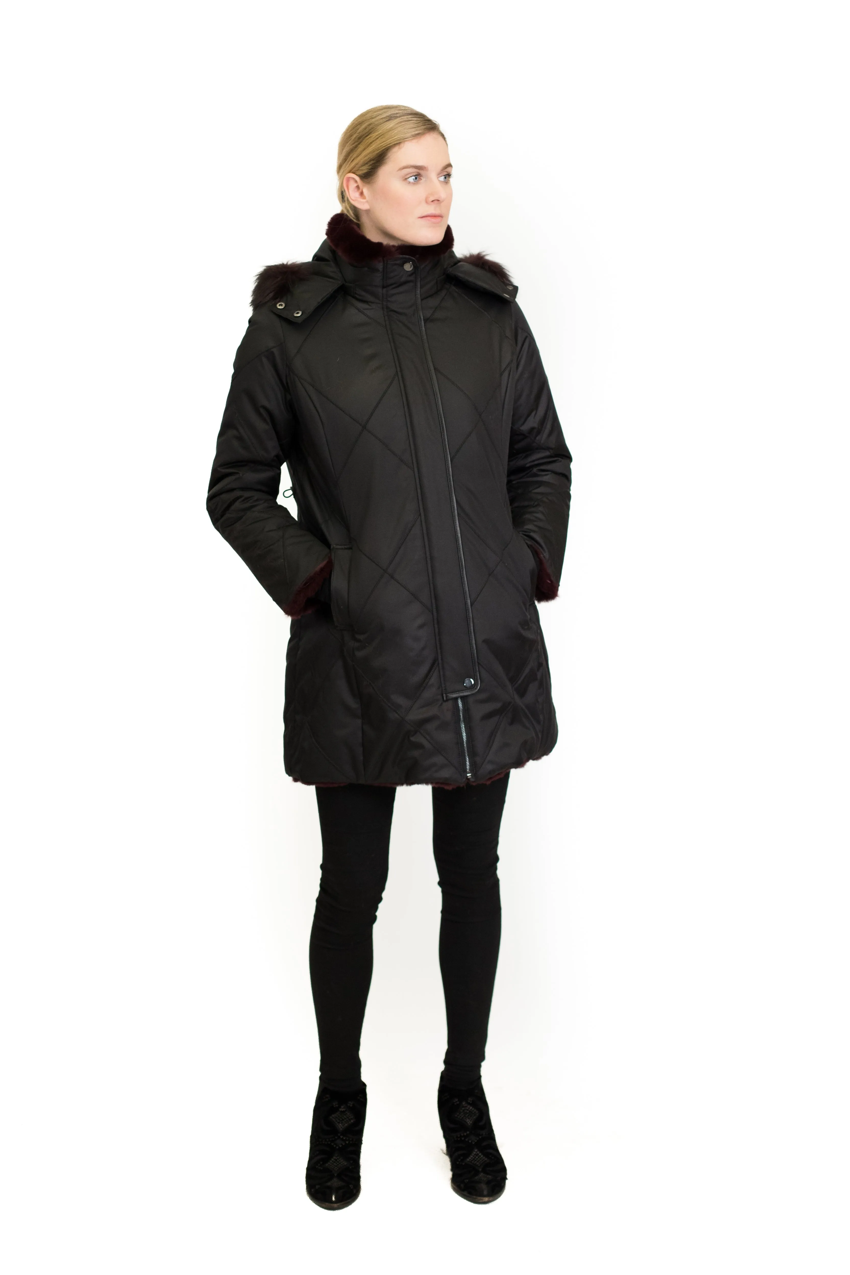 Reversible Layered Rex Rabbit Coat