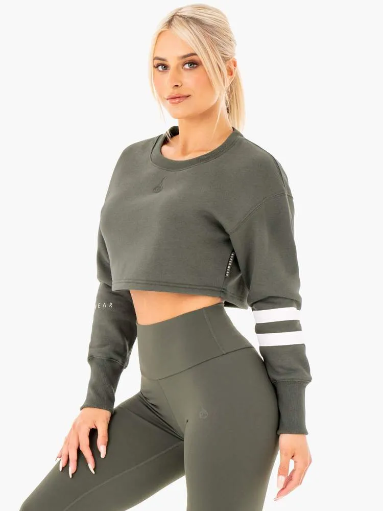 Ryderwear Motion Cropped Sweater - Khaki