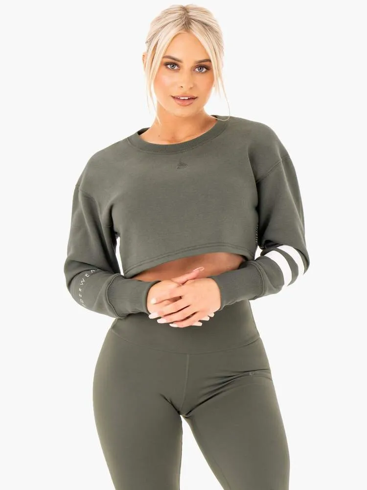 Ryderwear Motion Cropped Sweater - Khaki