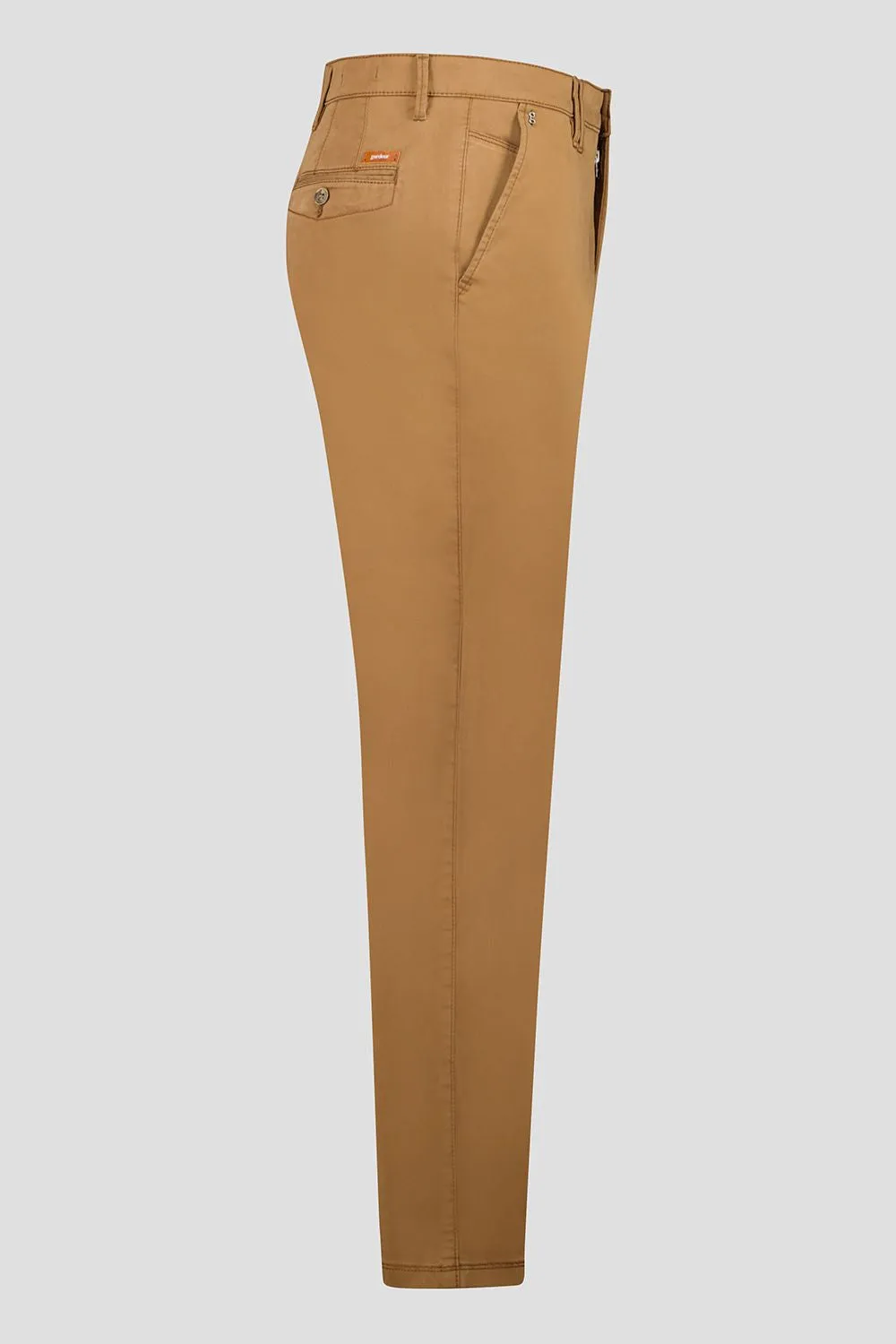 Satin Brushed Cotton Chinos - Brown