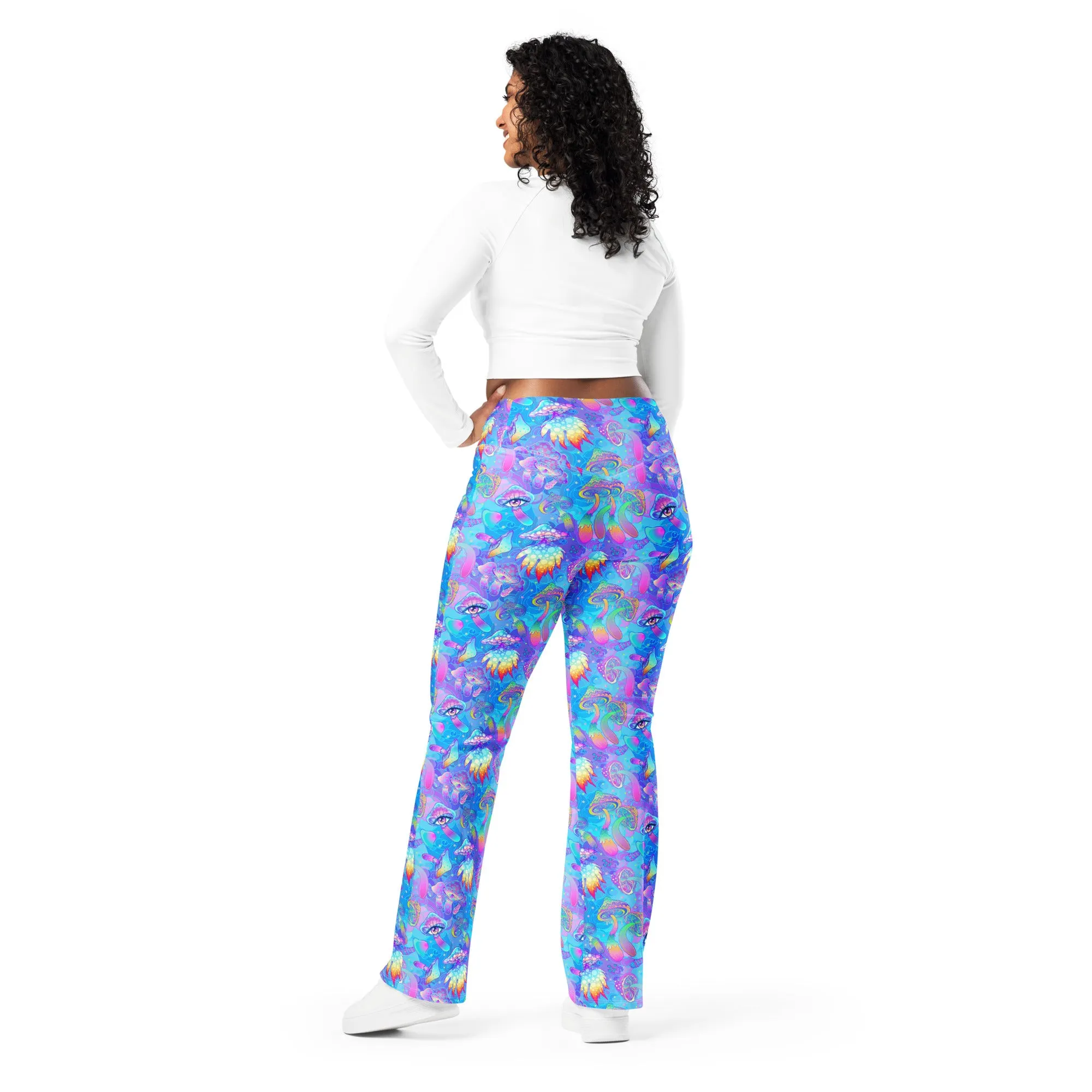 Shroomin Blue Flare leggings