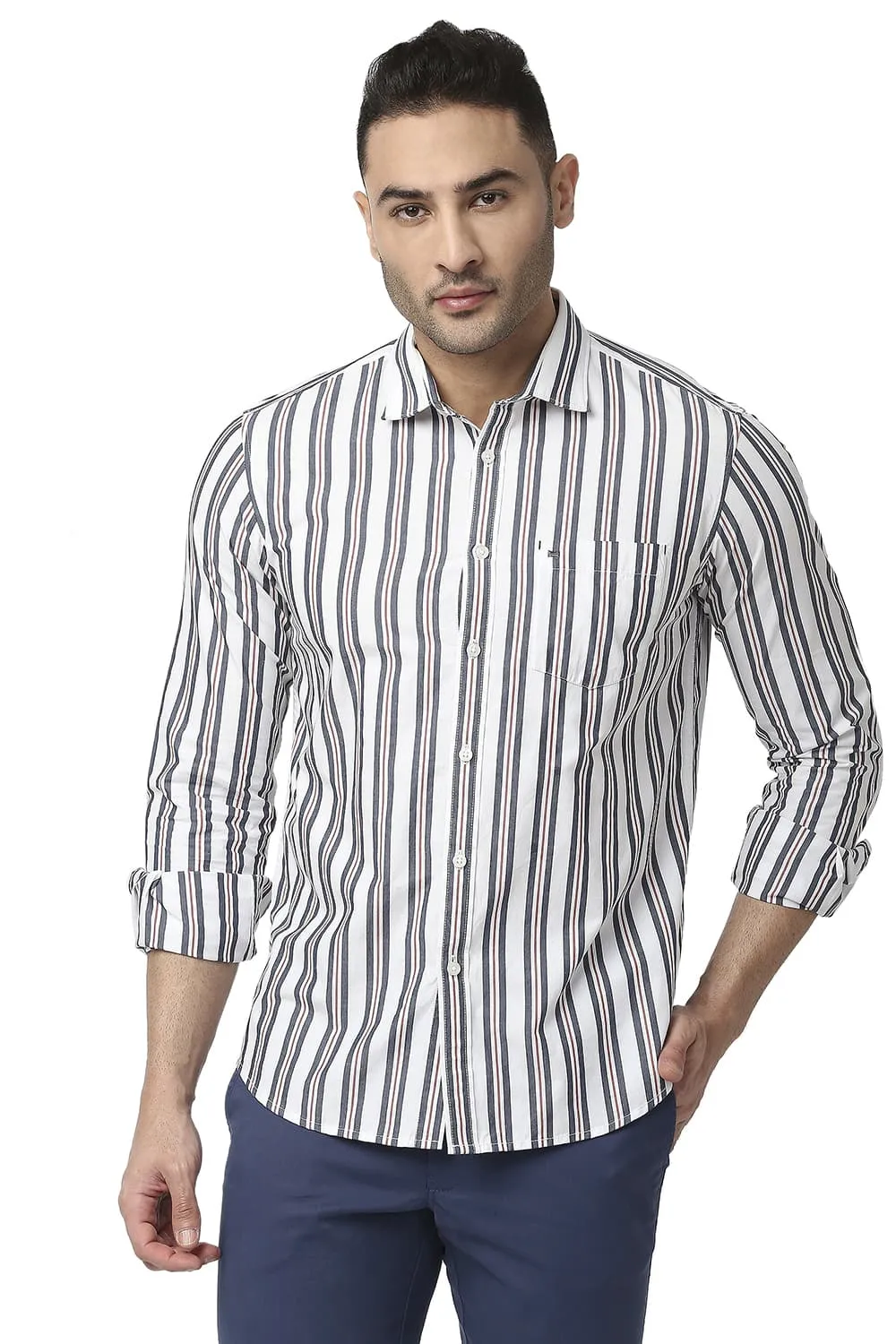 Slim Fit Cotton Stripe Shirt