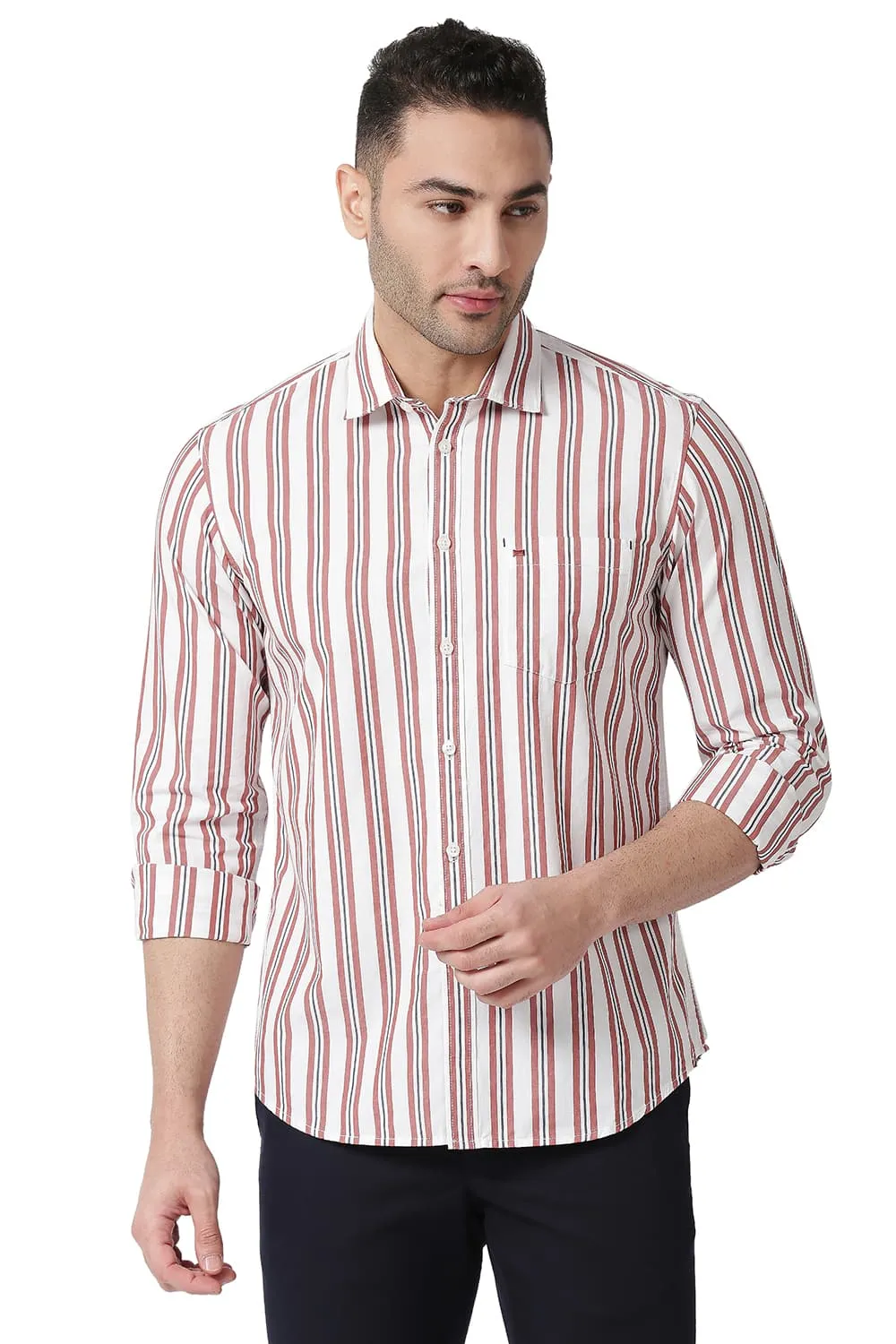 Slim Fit Cotton Stripe Shirt