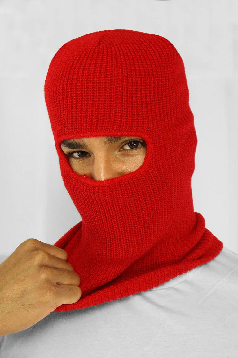 Slotted  Balaclava Face Mask (Red)