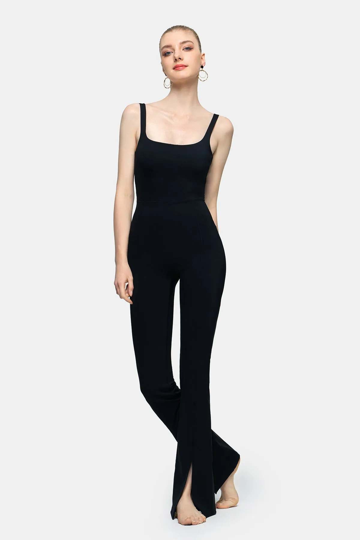 Square Neck Flared Leg Jumpsuit