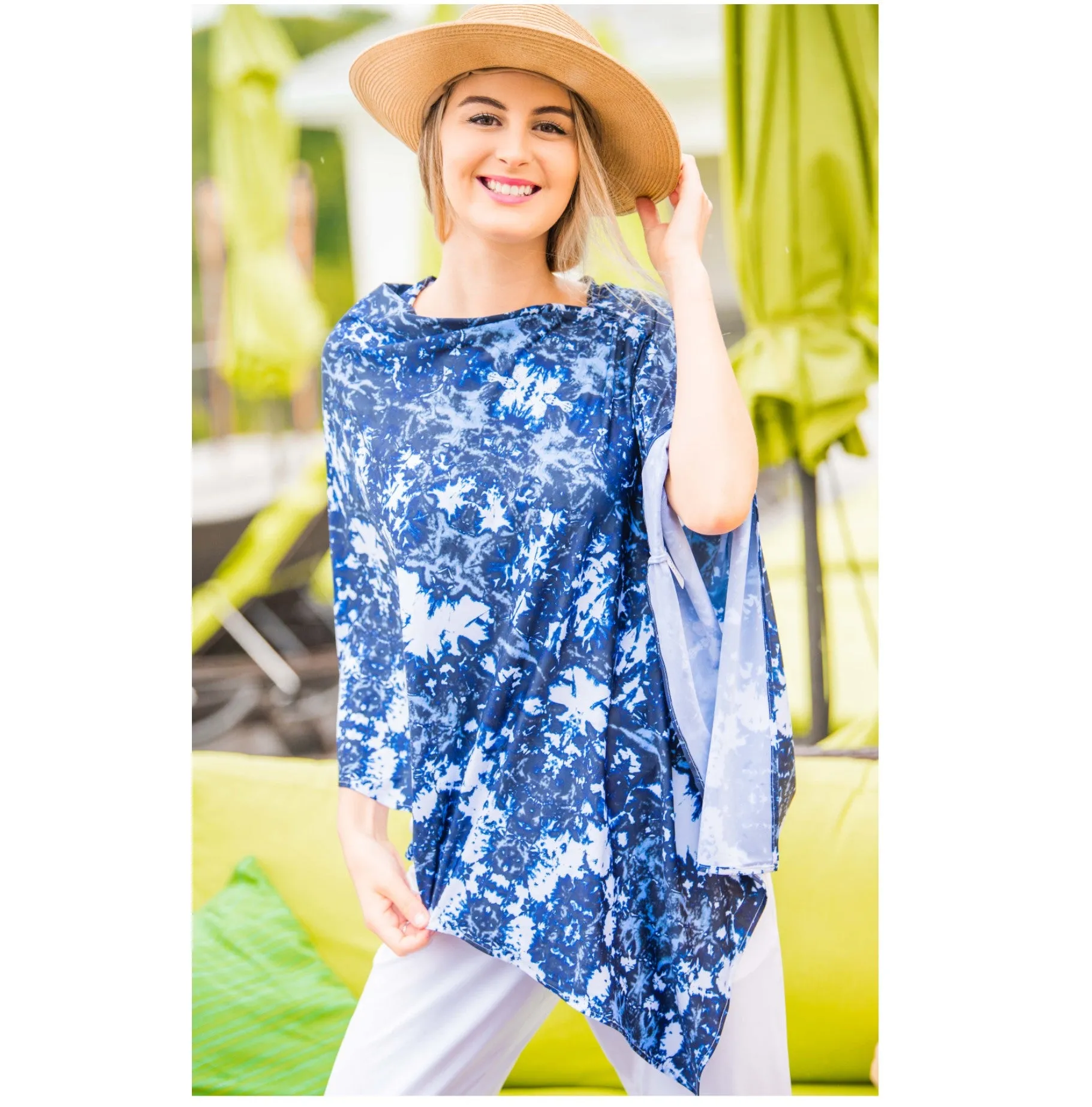 Sun Poncho -  Tie Dye Navy