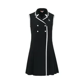 SVG Golf Contrast Lapel Sleeveless Dress