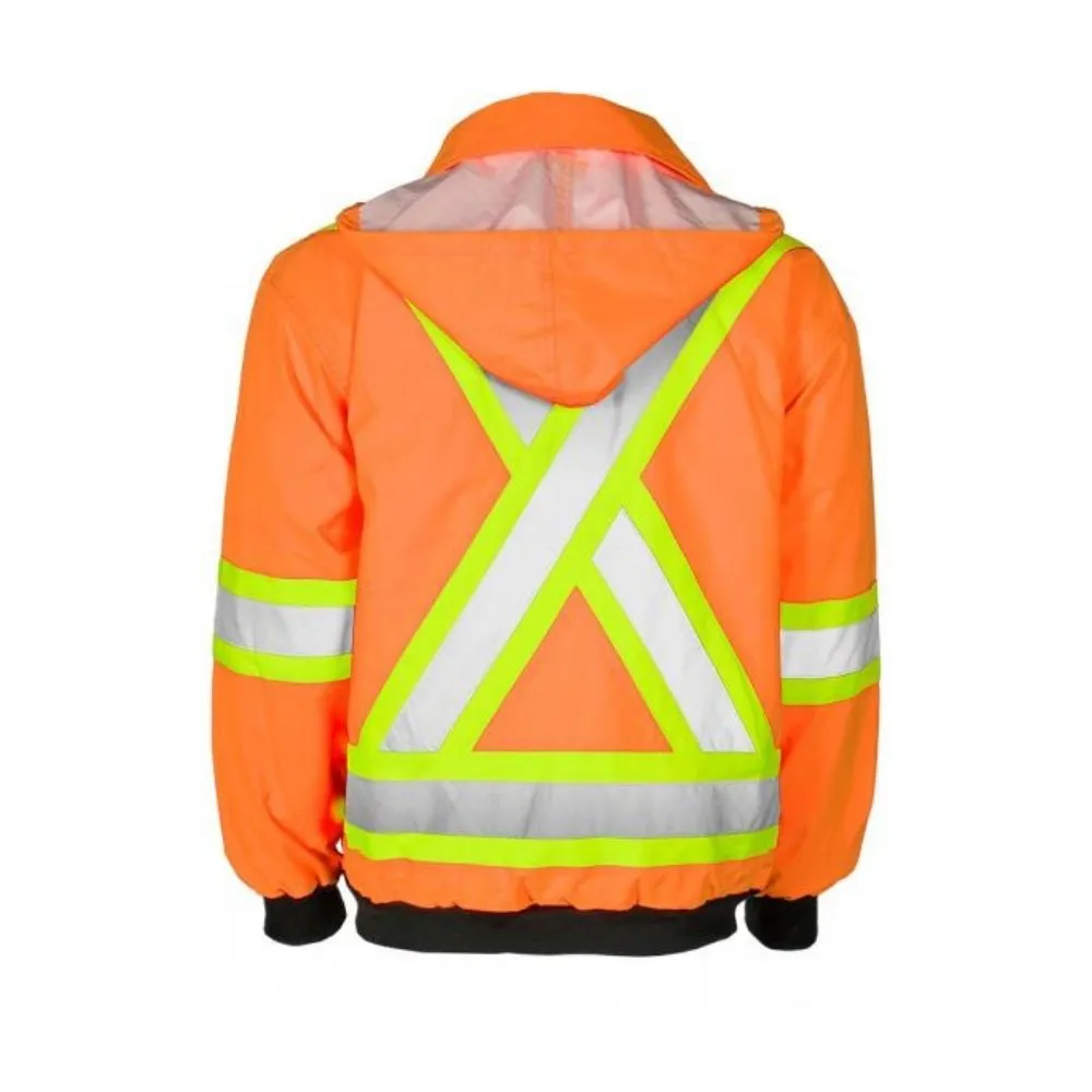 Terra Men's Hi-Vis 6 in 1 System Work Bomber Jacket Orange - 116562