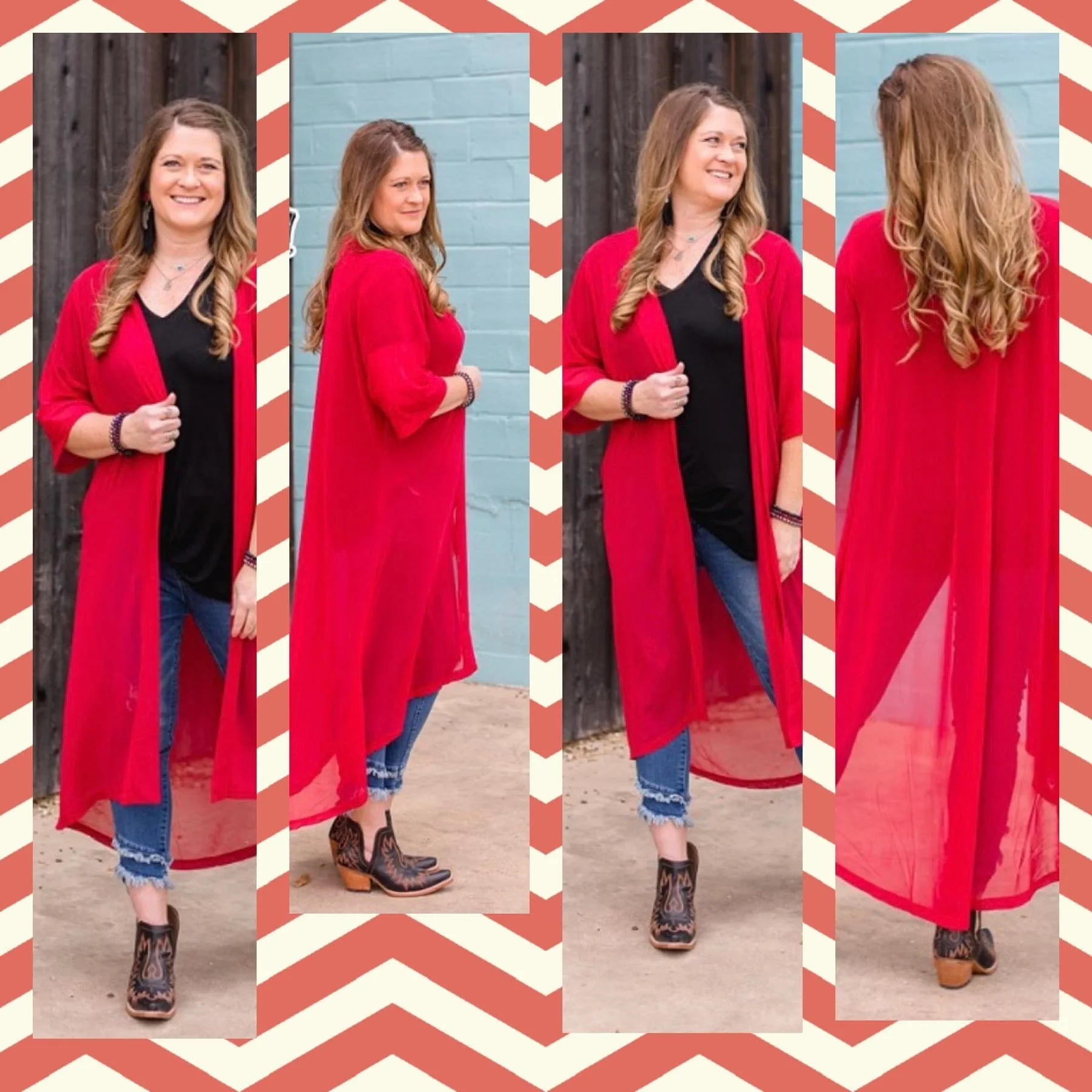 The 4Th of July Red Hot Duster Kimono