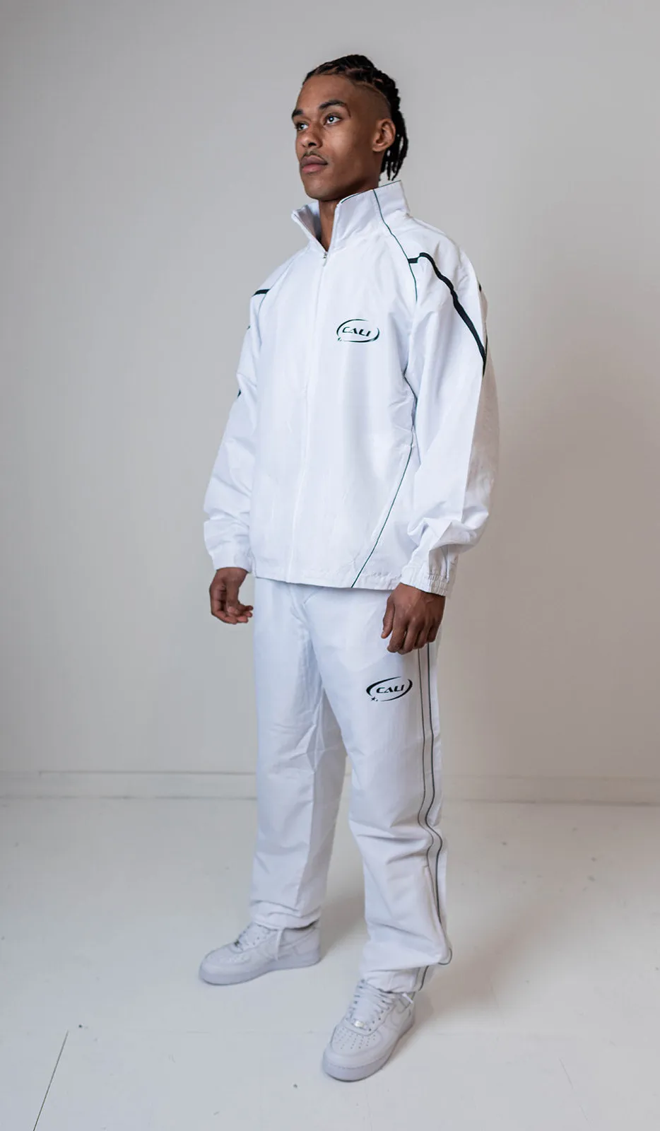 The Track Jacket - White/Black