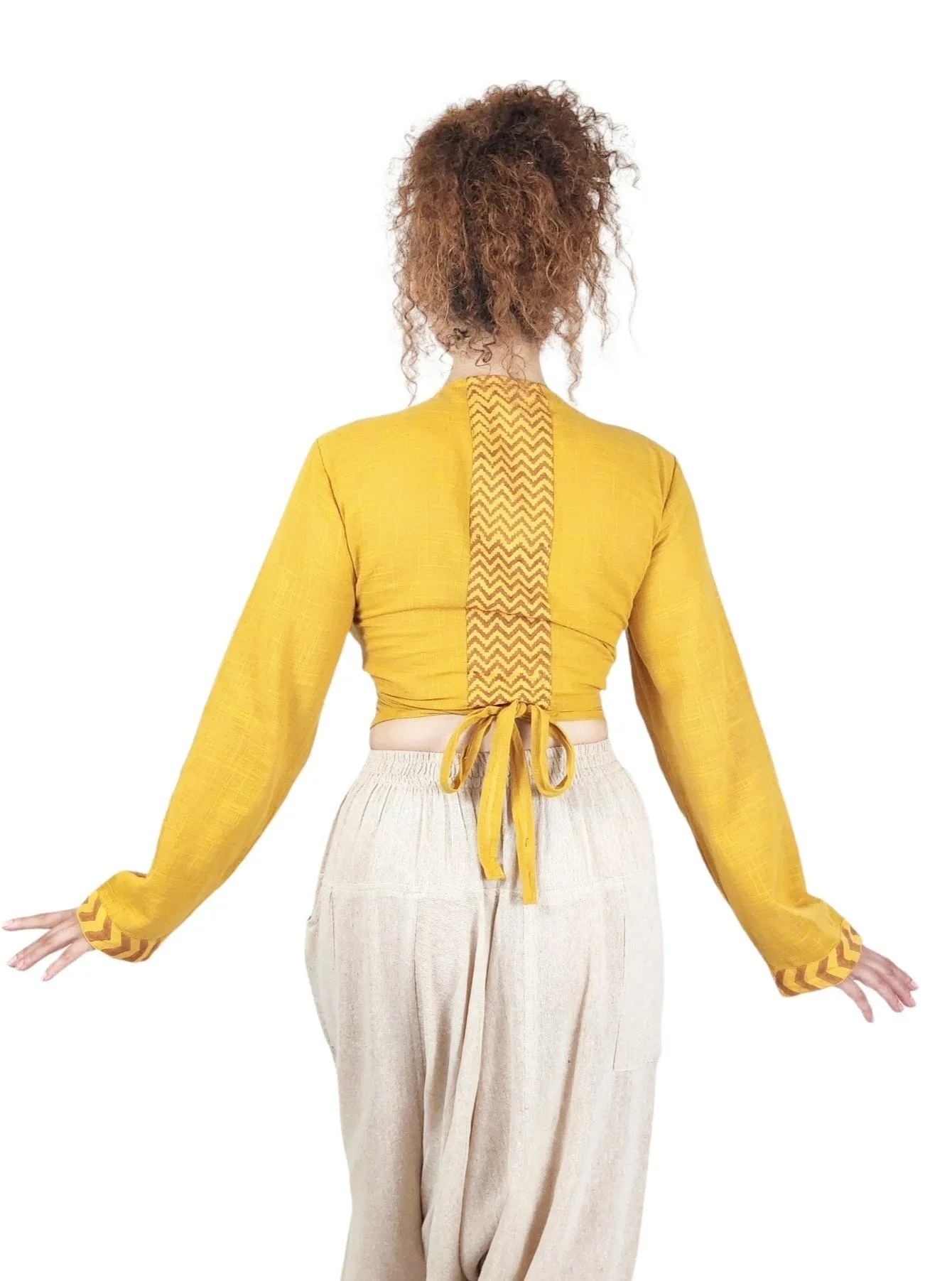 Turmeric Long Sleeve Wrap Top