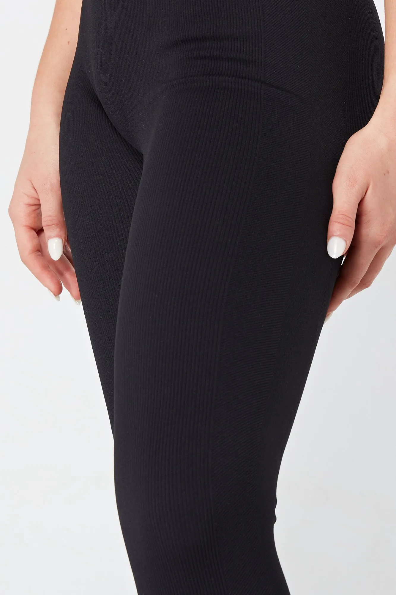 Twill Active Ribbed Unitard - BLACK