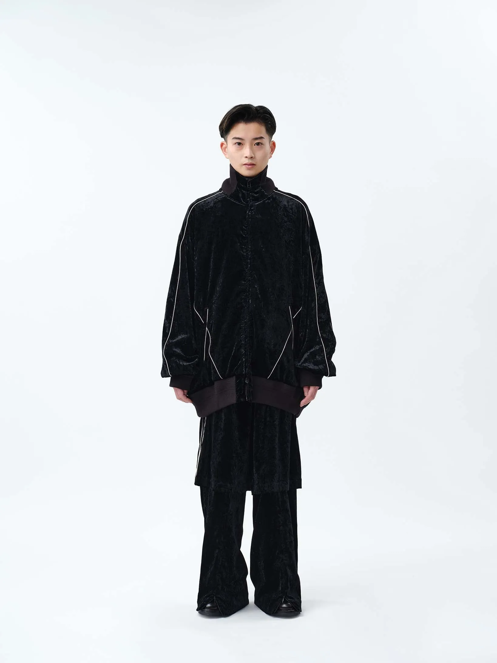 VELVET TRACK OVER JACKET .12【BLACK】