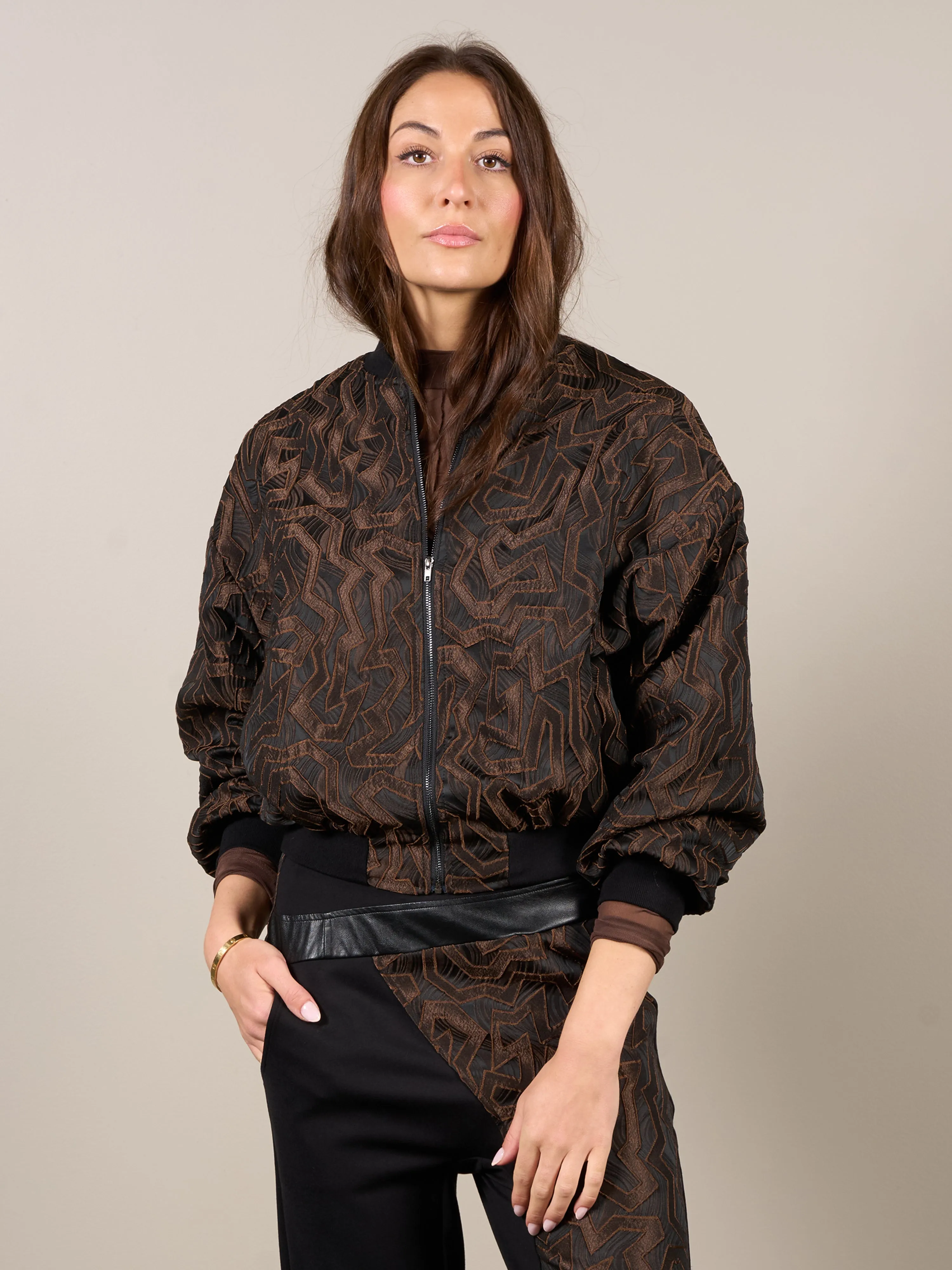 Vesta bomber jacket - Dark Brown