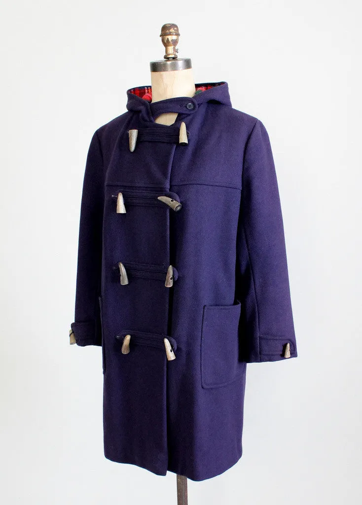 Vintage 1950s English Horn Toggle Duffle Coat