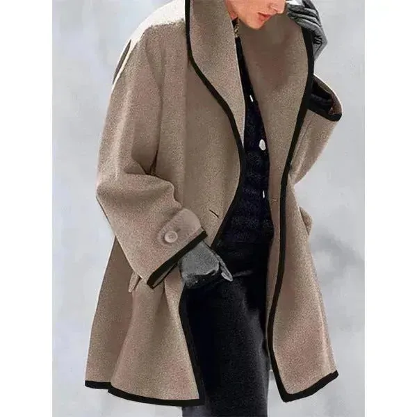 Winter Plain Hooded Cashmere coat for women