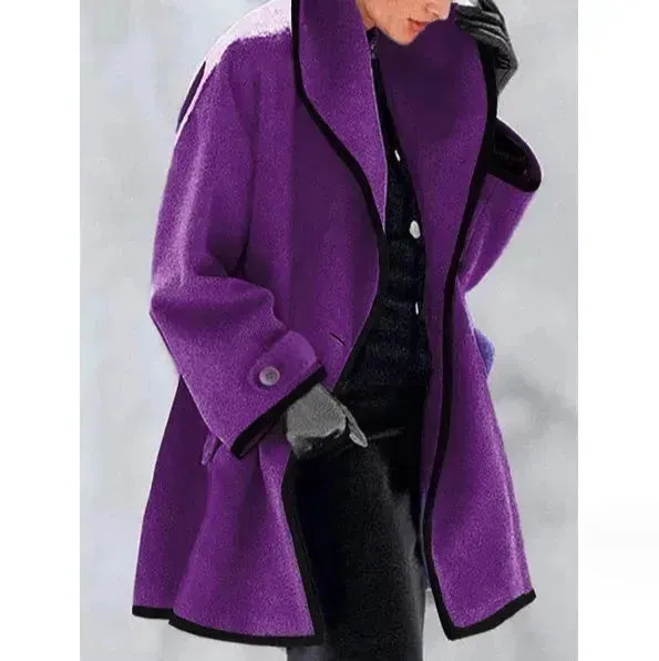 Winter Plain Hooded Cashmere coat for women