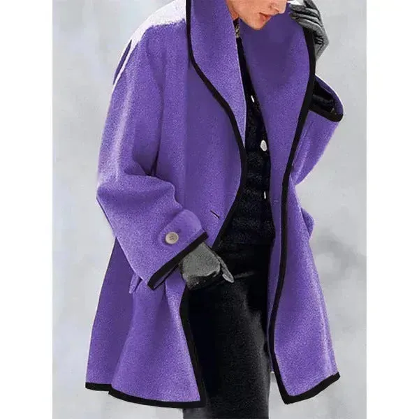 Winter Plain Hooded Cashmere coat for women