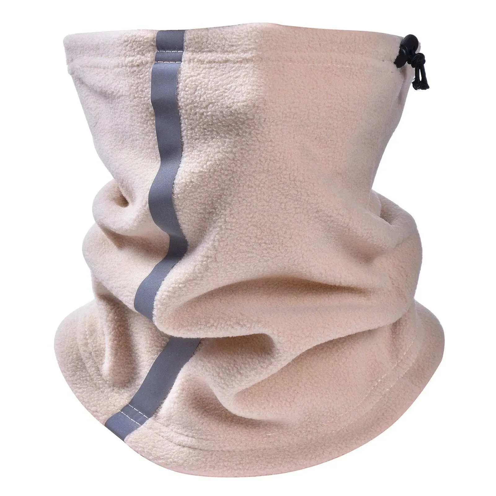 Women Men Outdoor Sport Scarf Adjustable Fleece Neck Gaiter Warmer Ski Mask Reflective Safety Face Cover Hat Winter Warm