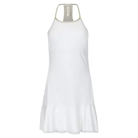 Women`s Devon Tennis Dress White and Silver Sand