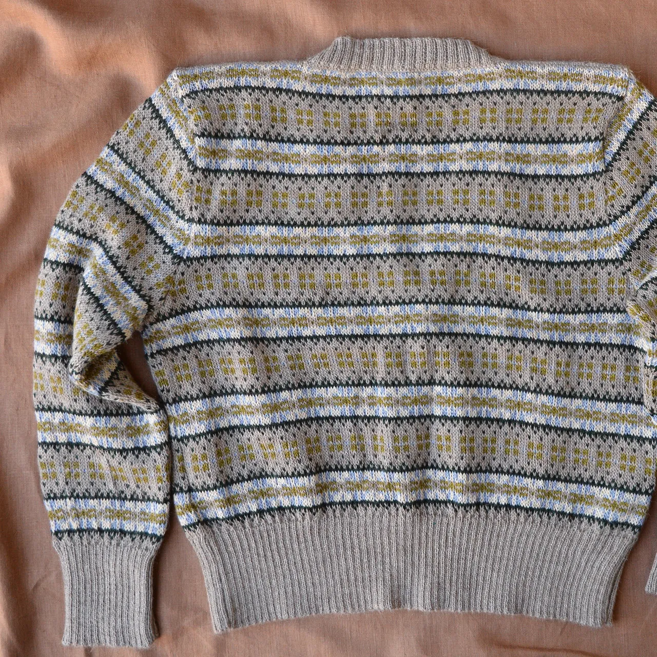 Women's Fairisle Vintage Cardi in Baby Alpaca - Light Brown (AW23)