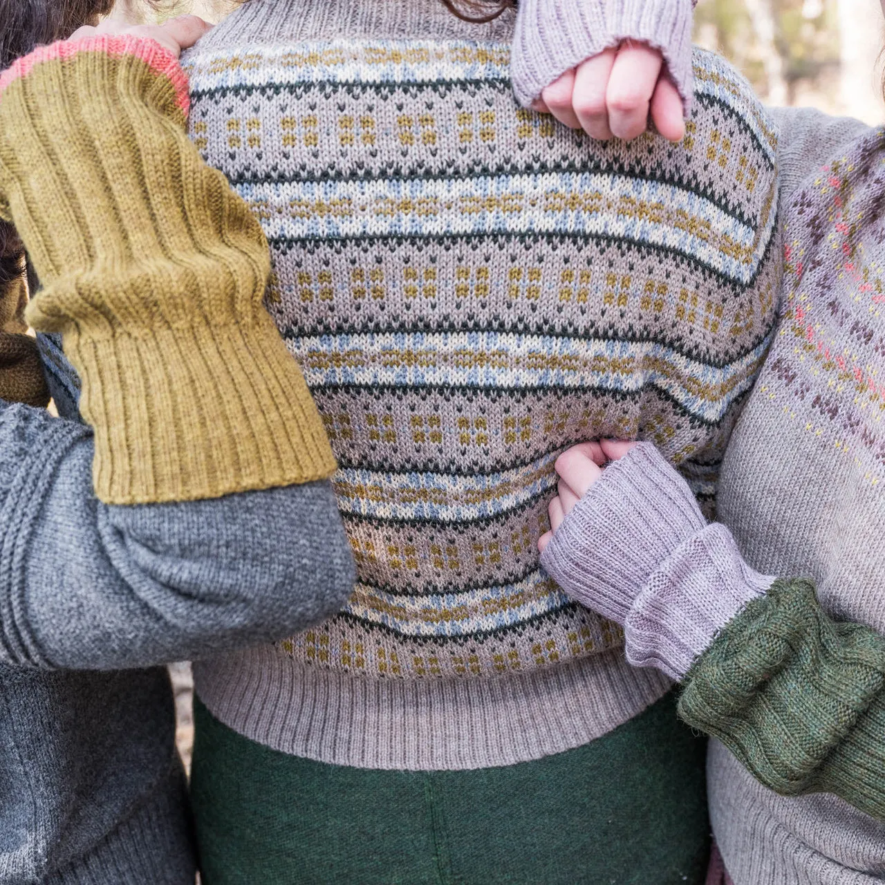 Women's Fairisle Vintage Cardi in Baby Alpaca - Light Brown (AW23)