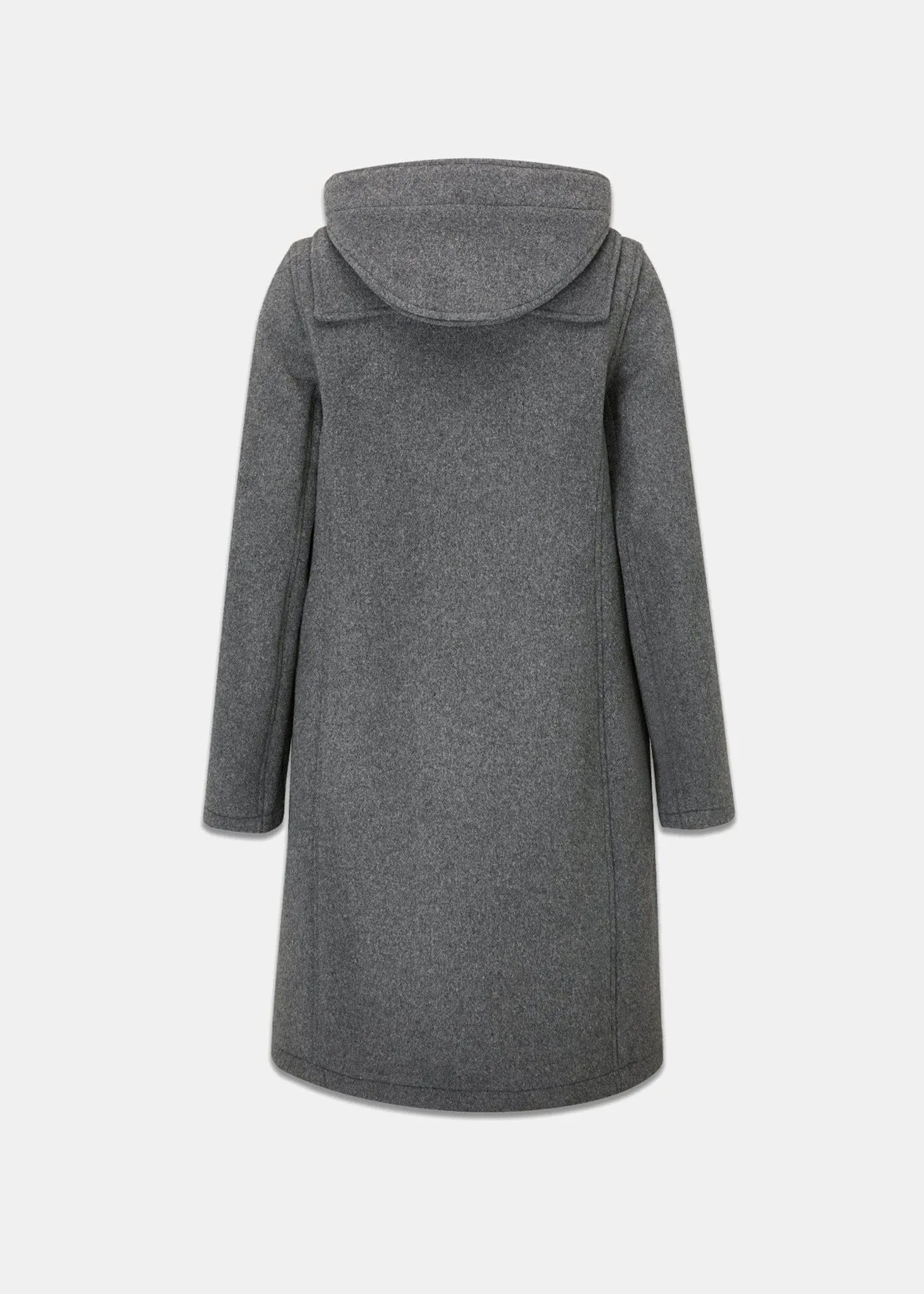 Women's Long Slim Fit Duffle Coat Grey Black Watch