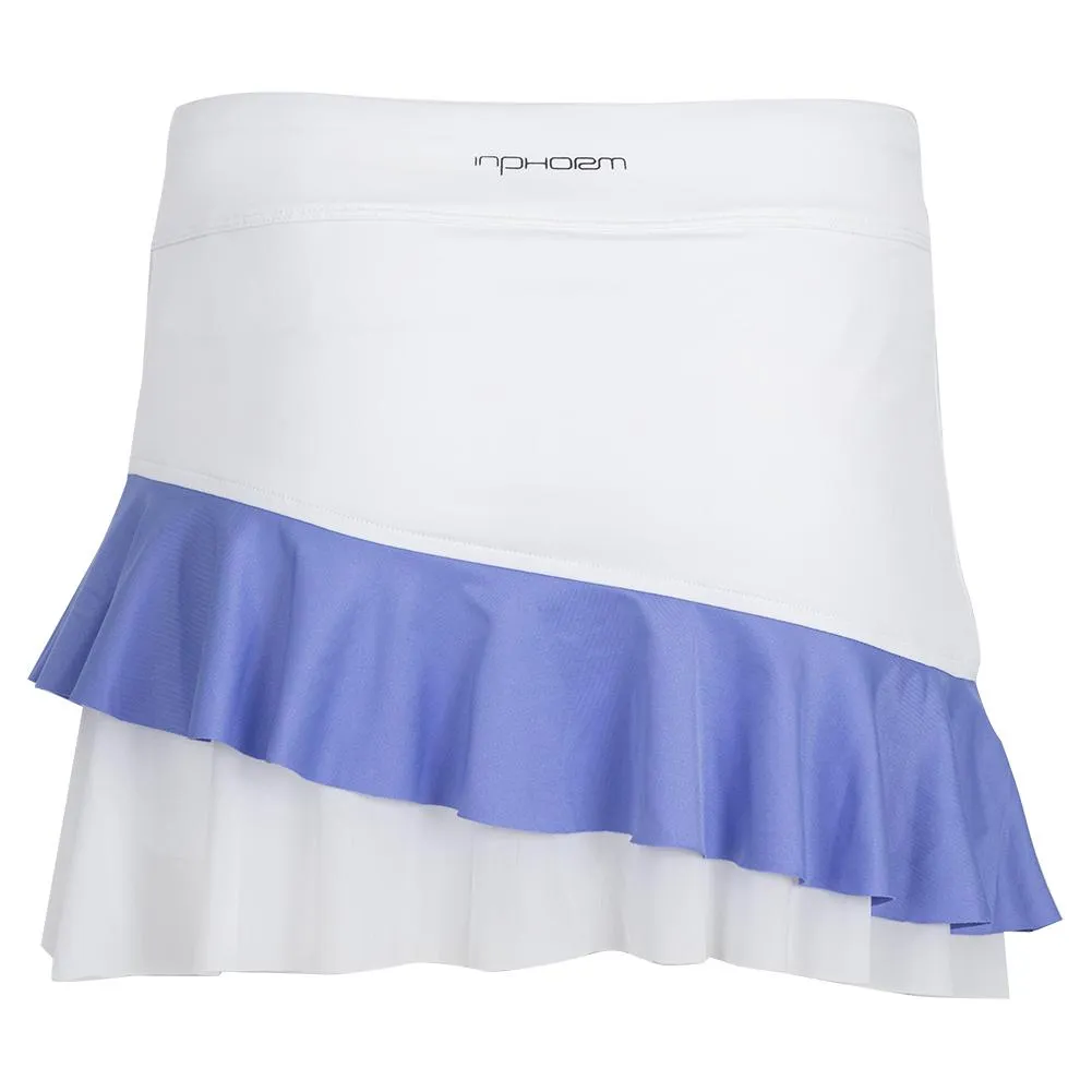 Women's Pearl Flounce Tennis Skort White and Periwinkle