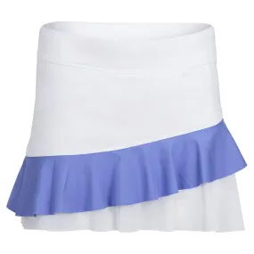 Women's Pearl Flounce Tennis Skort White and Periwinkle