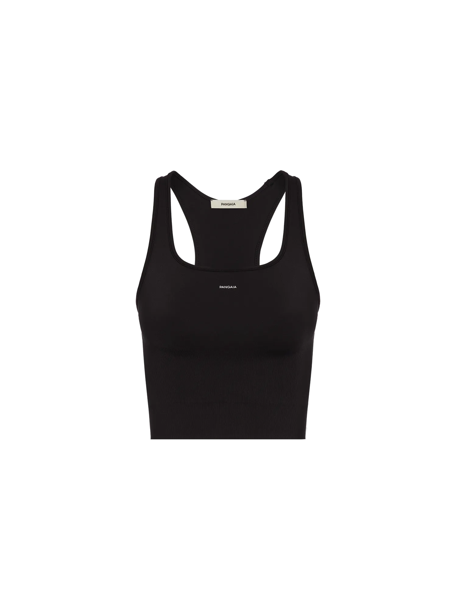 Women's Plant-Stretch Compressive Ribbed Tank Top—black