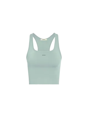 Women's Plant-Stretch Compressive Ribbed Tank Top—Eucalyptus Blue