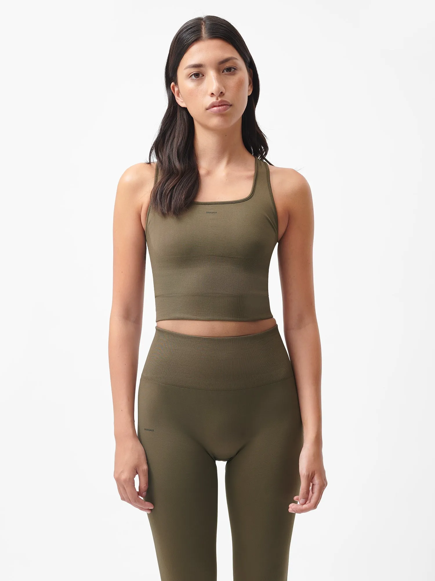 Women's Plant-Stretch Compressive Ribbed Tank Top—soil brown