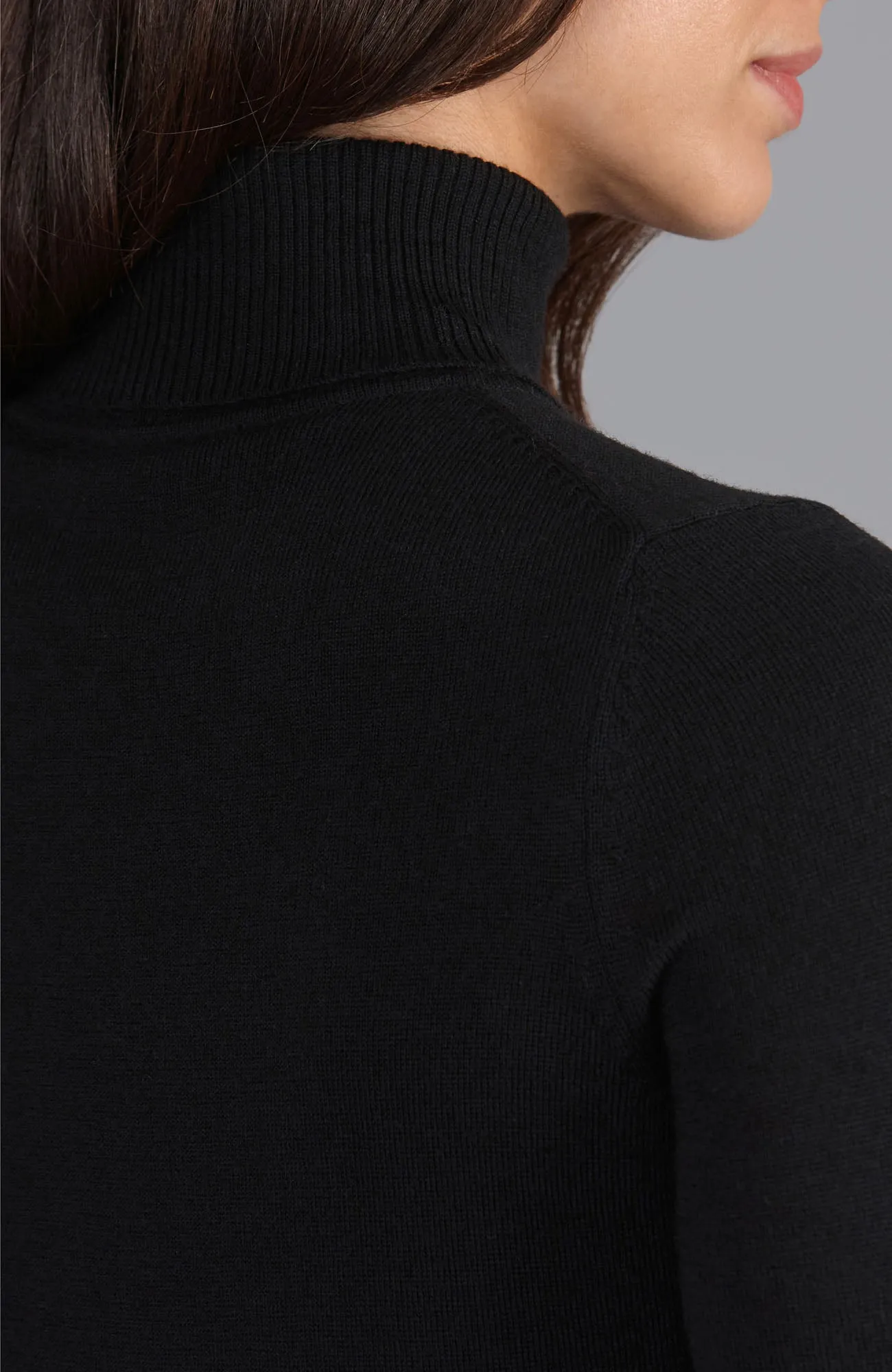 Womens Pure Extra Fine Merino Wool Roll Neck Jumper